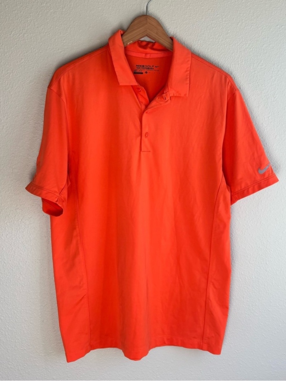 Nike Men's Orange Dri-FIT Polo Shirt